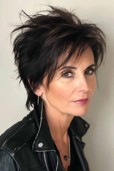 Modern Shag Hairstyles for Women Over 50 with disconnected layers for a bold statement.