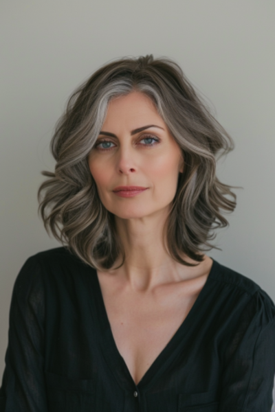 Long Bob in Short Hairstyles for Women Over 40 for a versatile and elegant style that elongates the face.