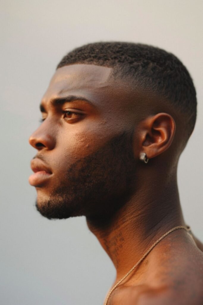 Bald Fade in Short Haircuts for Men for a clean, sharp appearance.