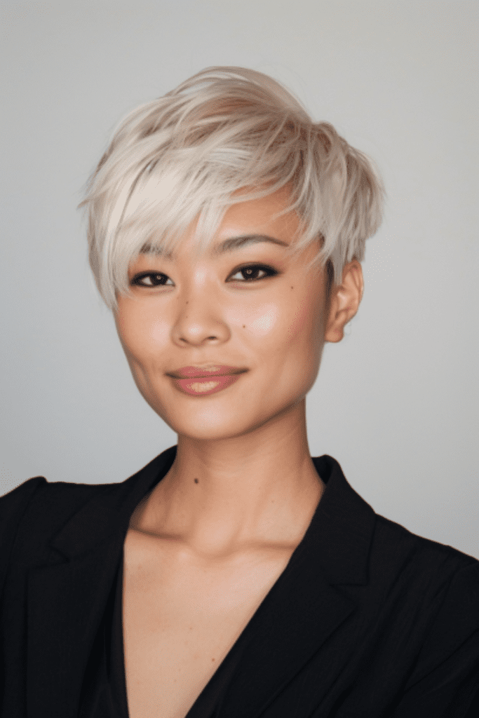 Short pixie haircuts with bright blonde color for a vibrant and bold appearance.