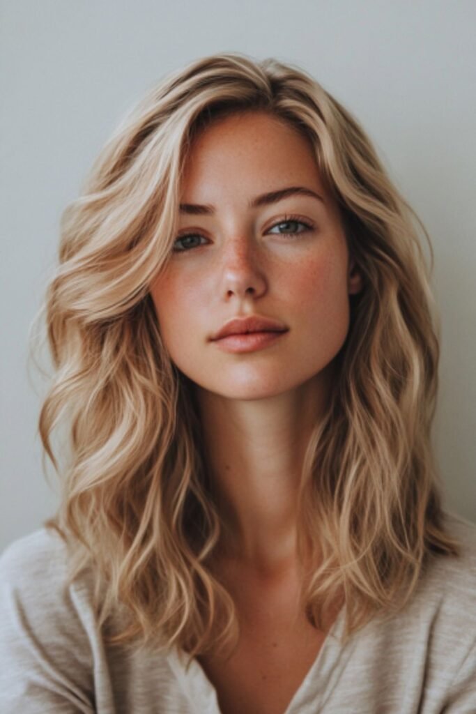 The wavy lob, an effortlessly chic and low-maintenance hairstyle for busy moms.