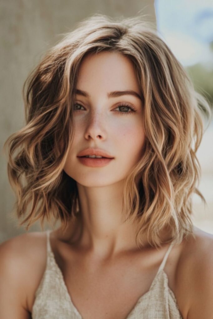 Casual beachy waves bob for a relaxed, effortless vibe.