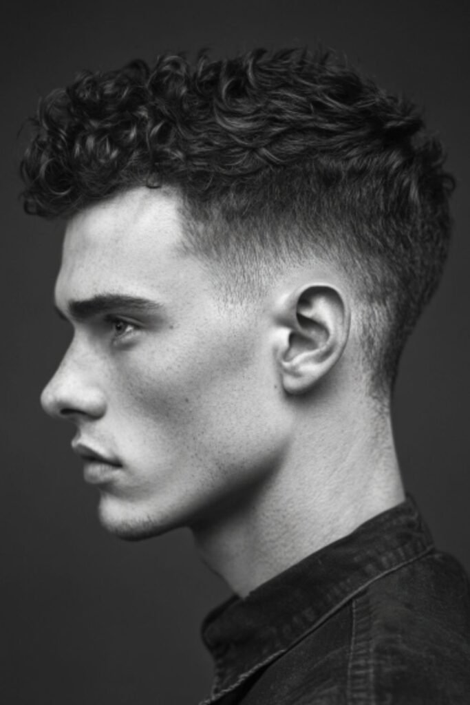 High and Tight Curls with Military-Inspired Clean Cut for Easy Maintenance.