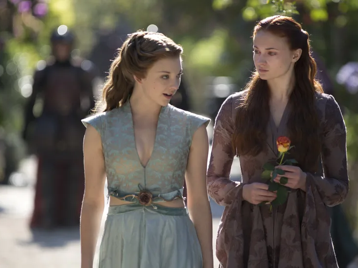 Margaery Tyrell with floral crowns symbolizing the beauty and fertility of the Reach.